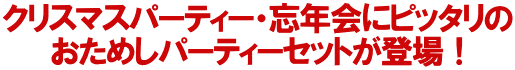 クリスマスパーティー・忘年会にピッタリの おためしパーティーセットが登場！